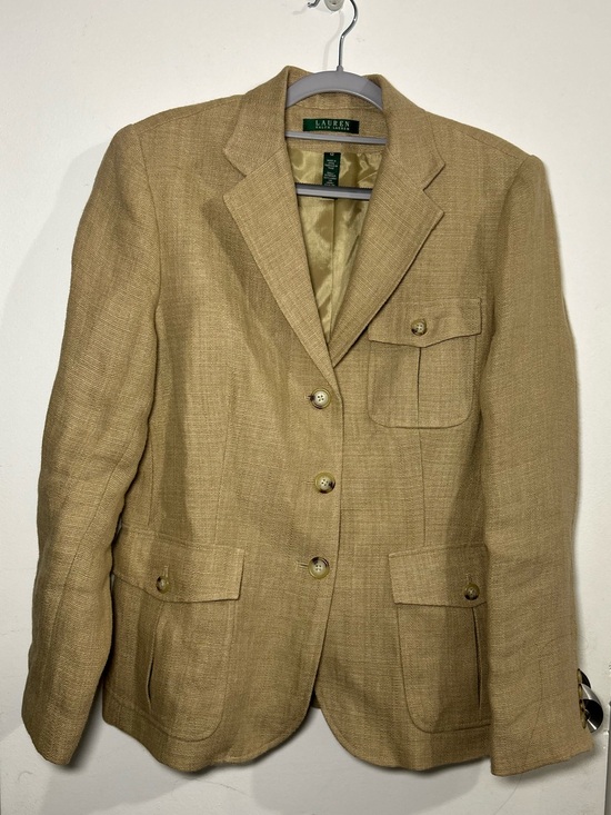 Ralph Lauren Jackets & Blazers - Lauren Ralph Lauren Women Tan 100% Linen Blazer
